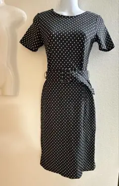 【新品・タグ付き】ZARA ベルト付き ドット柄 タイトワンピース（Sサイズ）