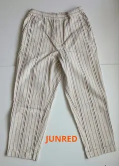 【JUNRED】ストライプワイドテーパードイージーパンツ