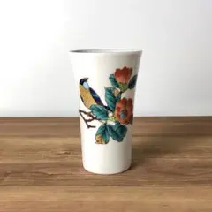 九谷焼　新品　椿に鳥　フリーカップ