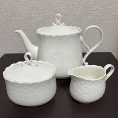 NARUMI ナルミシルキーホワイト ティーポット 3点セット