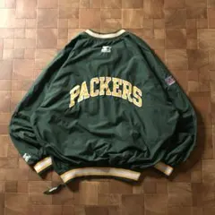 90s　STARTER　パッカーズ　ナイロンプルオーバー　グリーン　ビッグロゴ