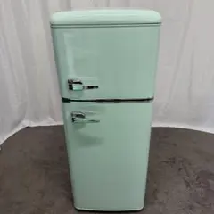 ま*煮様 レトロデザイン 2ドア冷蔵庫 ライトグリーン 81L - メルカリ