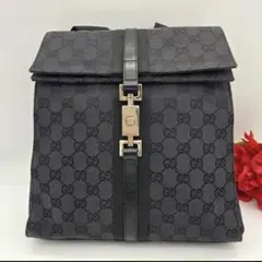GUCCI グッチ リュック ジャッキー GG キャンバス GG柄 ライン 黒のサムネイル