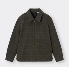 美品 GU コージーメルトンジップアップブルゾンSW +E