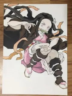 鬼滅の刃手描きイラストA4サイズ
