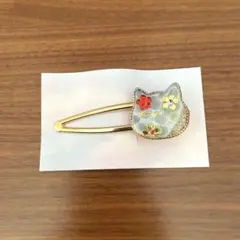 ハンドメイド　ヘアクリップ　猫