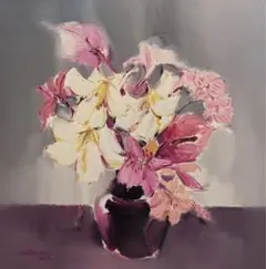 油絵《花の言葉》60*60 cm 画家郎麗巍作 - メルカリ