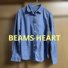 BEAMS HEART レディースデニムボタンアップ長袖シャツ