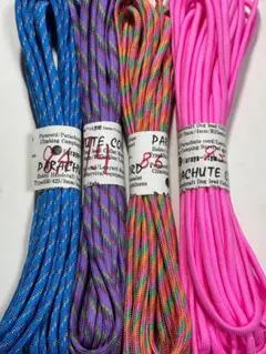 アウトレット★端切れ・パラコード・即決OK・限定・ブルー・ピンク系×４