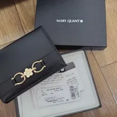 MARY QUANT 三つ折り財布 ブラック シーリングDレターミニウォレット