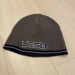 UCSB ニット帽 グレー リブ編み