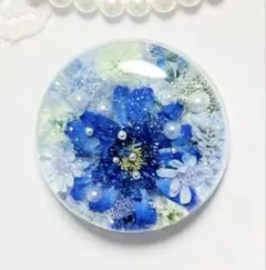 ＃463 ディープブルー✴マトリカリア✴レジンヘアゴムキーホルダーブローチ 24】ヘアゴム ブルー系 レジン - メルカリ