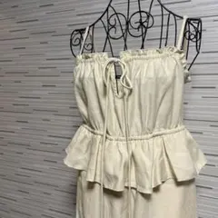 【kastane/カスタネ】フリルサロペット　オーバーオール　アイボリー　春　0
