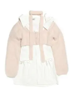 BUBBLES レイヤードシャツワンピース ピンク