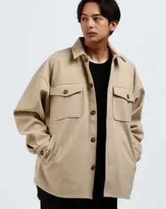 【美品】BEAMS CPOシャツジャケット ベージュ