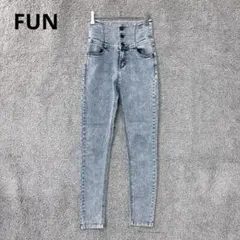 3135 FUN スキニーデニムパンツ M ケミカルウォッシュ ハイウエスト