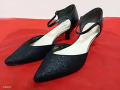 卑弥呼Eleganceブラック ポインテッドトゥ ハイヒール