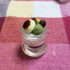 ①ミニチュア 和風プリンパフェ 樹脂粘土 ハンドメイド フェイクスイーツ