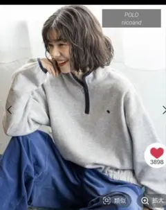 POLO 　ニコアンドコラボ ハーフジップ トレーナー