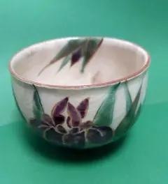共箱・栞付】京焼 清水焼 中村秋峰 抹茶茶碗 茶道具 抹茶碗 金彩 草花
