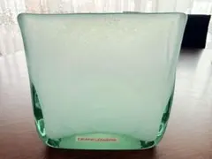 Henry Dean ガラス花瓶 半透明緑色 スクエア