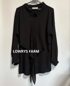 LOWRYS FARM ブラック 長袖 シャツブラウスオフィスカジュアル　黒