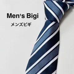 メンズビギ Men's Bigi ネクタイ レジメンタルストライプ シルク 紺のサムネイル