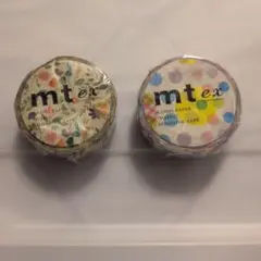 mt ex マスキングテープ 2種セット 水彩花柄 ランダムドットのサムネイル
