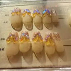 ネイルチップ 12個セット グラデーション Mサイズ接着剤付き