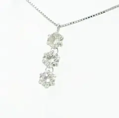 Pt100/SV925 スリーストーン ダイヤモンド 0.2ct ネックレス - メルカリ
