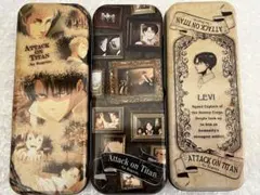 進撃の巨人 缶ケース 3個セット リヴァイ エルヴィン ファーラン　悔いなき選択