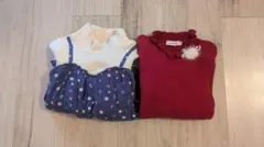 花柄タートルネック長袖カットソー 120センチ