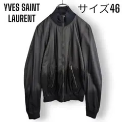 YSL希少イヴサンローランレザージャケット YVES SAINT LAURENT イヴサンローラン 襟ボア レザー ブルゾン