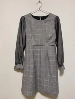 マジェスティックレゴン チェック柄 長袖ワンピース M