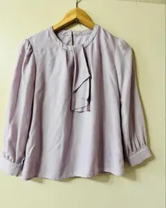 薄紫 ボウタイ付き 長袖ブラウス　サイズ3