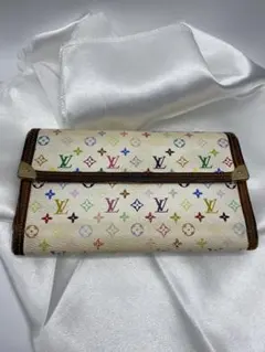 ルイヴィトン　マルチカラー　インターナショナル　三つ折り財布　長財布