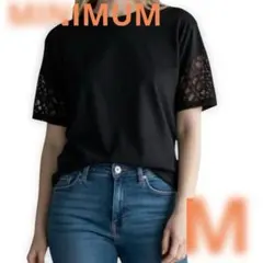 MINIMUM ブラック レーススリーブ Tシャツ サイズ2 Mサイズのサムネイル