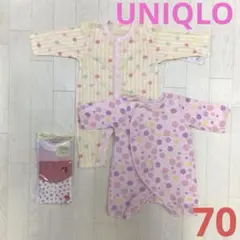 女の子　70 ロンパース　スタイ　ユニクロ　長袖　半袖　未使用　未開封　セット