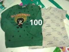トレーナー＆半袖Tシャツ　サイズ100 綿100%　ミキハウスダブルビー　男の子