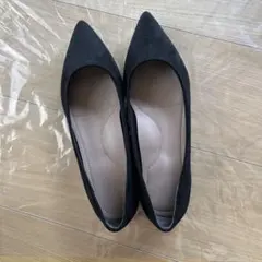 ユニクロ パンプス ブラック フラットシューズ
