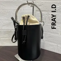 フレイアイディー メタルハンドルバケット ショルダー 巾着 ブラック