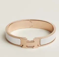 新品】HERMES クリックH バングル マロングラッセ シルバー 袋・箱付き