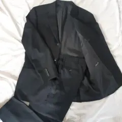 訳ありメンズ　ブラックストライプ 　ビジネススーツ　 ジャケットパンツセット