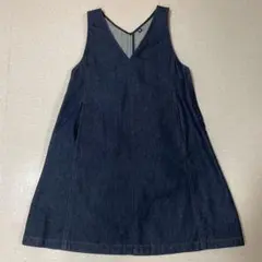 UNIQLOデニム Vネック ジャンバースカート140