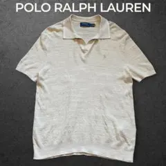 POLO RALPH LAUREN コットンリネン ニットポロシャツ M 半袖のサムネイル