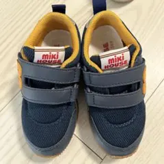 miki HOUSE ネイビー/イエロー スニーカー