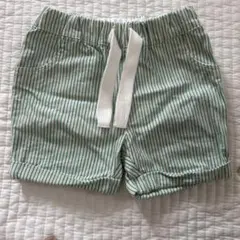 プチバトー　ストライプ柄パンツ 12M/74cm グリーン系