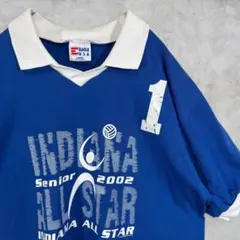 00s USA製 EAGLE USA ユニフォーム 古着 Tシャツ L ブルー