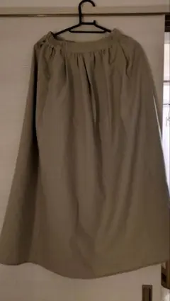 ベージュ ポリエステル ロングスカート M