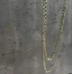 ゴールドメッキ 2連チェーンネックレス